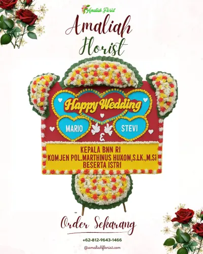 Karangan Papan Bunga Pernikahan di Lambung Bukik